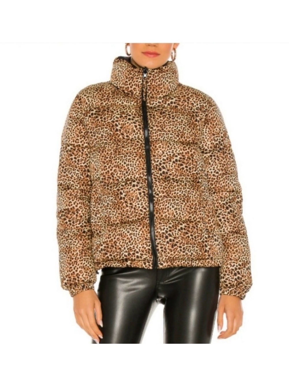 NWT - BB Dakota Leopard Print Puffer Jacket - Beige/Black